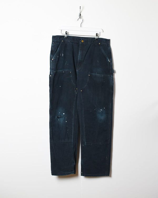 Black Carhartt Distressed Double Knee Carpenter Jeans - W38 L32