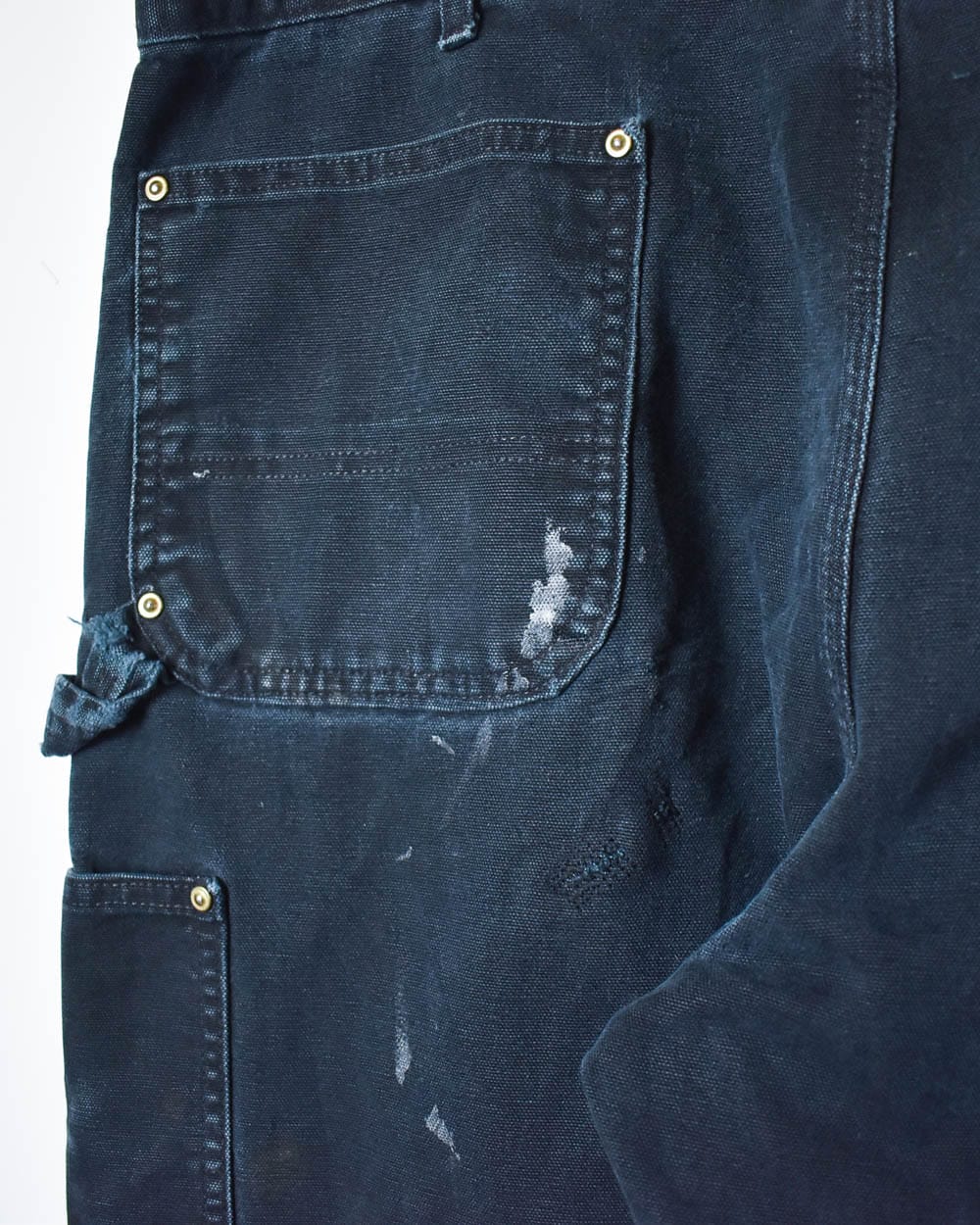 Black Carhartt Distressed Double Knee Carpenter Jeans - W38 L32