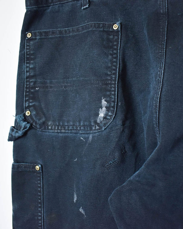 Black Carhartt Distressed Double Knee Carpenter Jeans - W38 L32