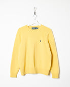 Yellow Ralph Lauren Women's Knitted Wool Fleece - Medium 