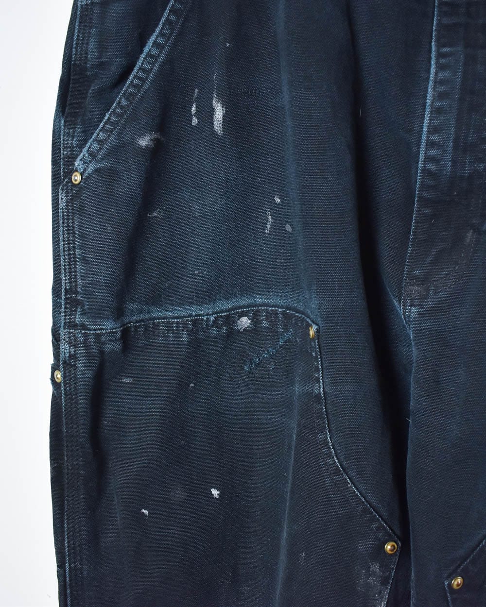 Black Carhartt Distressed Double Knee Carpenter Jeans - W38 L32