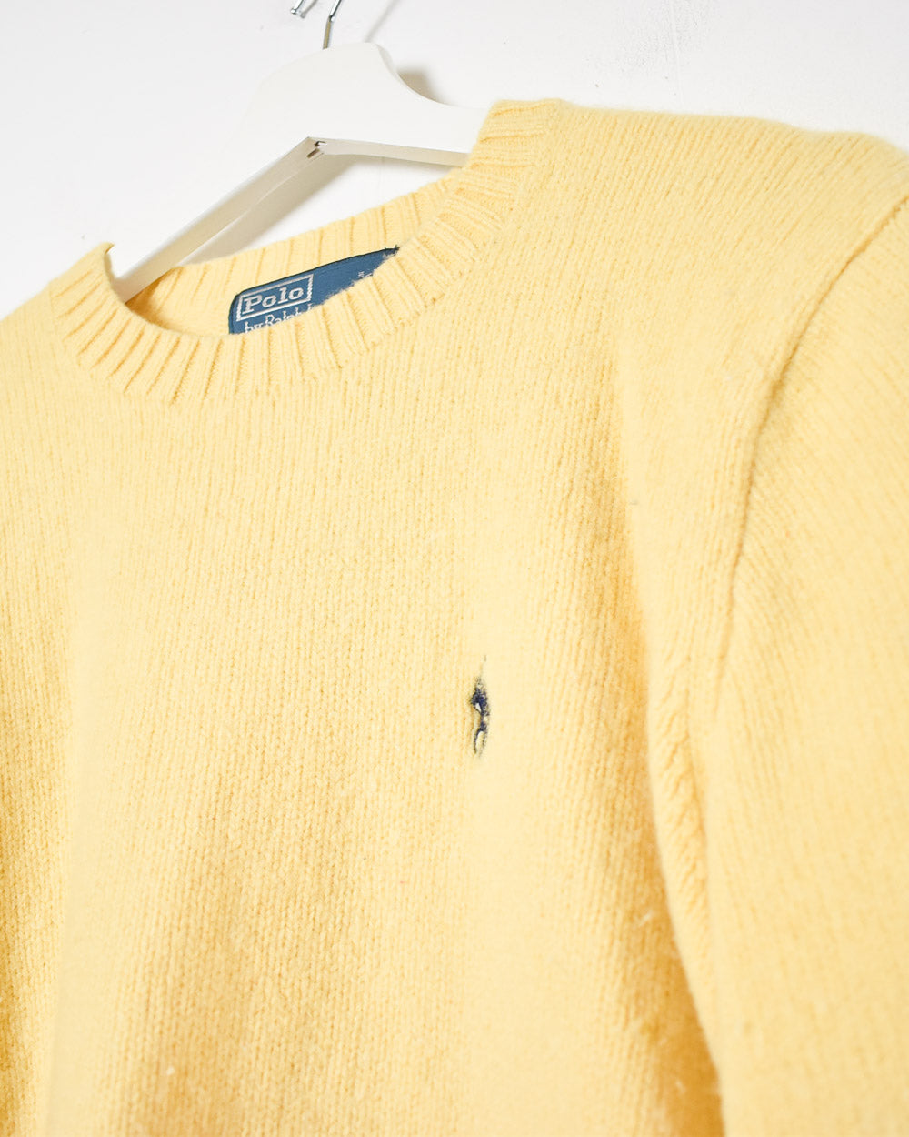 Yellow Ralph Lauren Women's Knitted Wool Fleece - Medium 