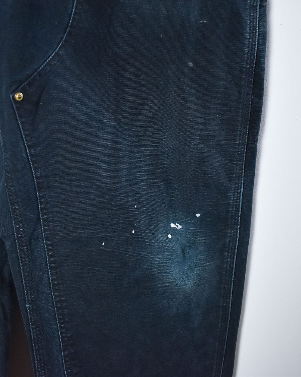 Black Carhartt Distressed Double Knee Carpenter Jeans - W38 L32