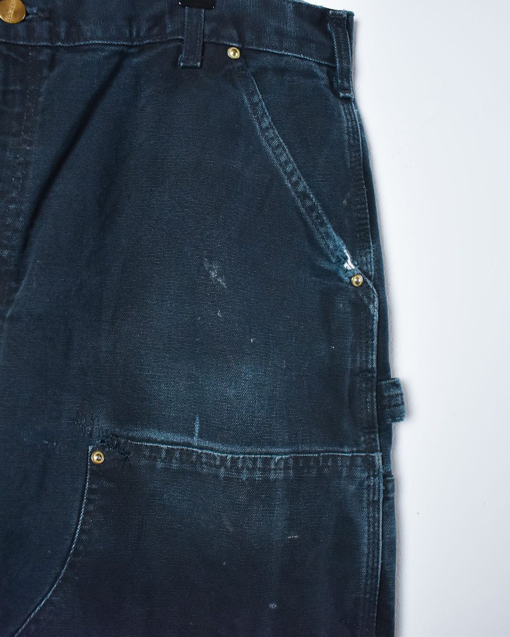 Black Carhartt Distressed Double Knee Carpenter Jeans - W38 L32