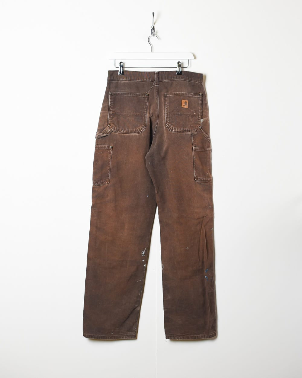 Brown Carhartt Distressed Double Knee Carpenter Jeans - W32 L32