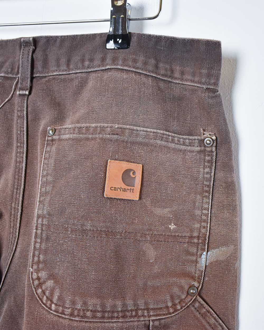 Brown Carhartt Distressed Double Knee Carpenter Jeans - W32 L32