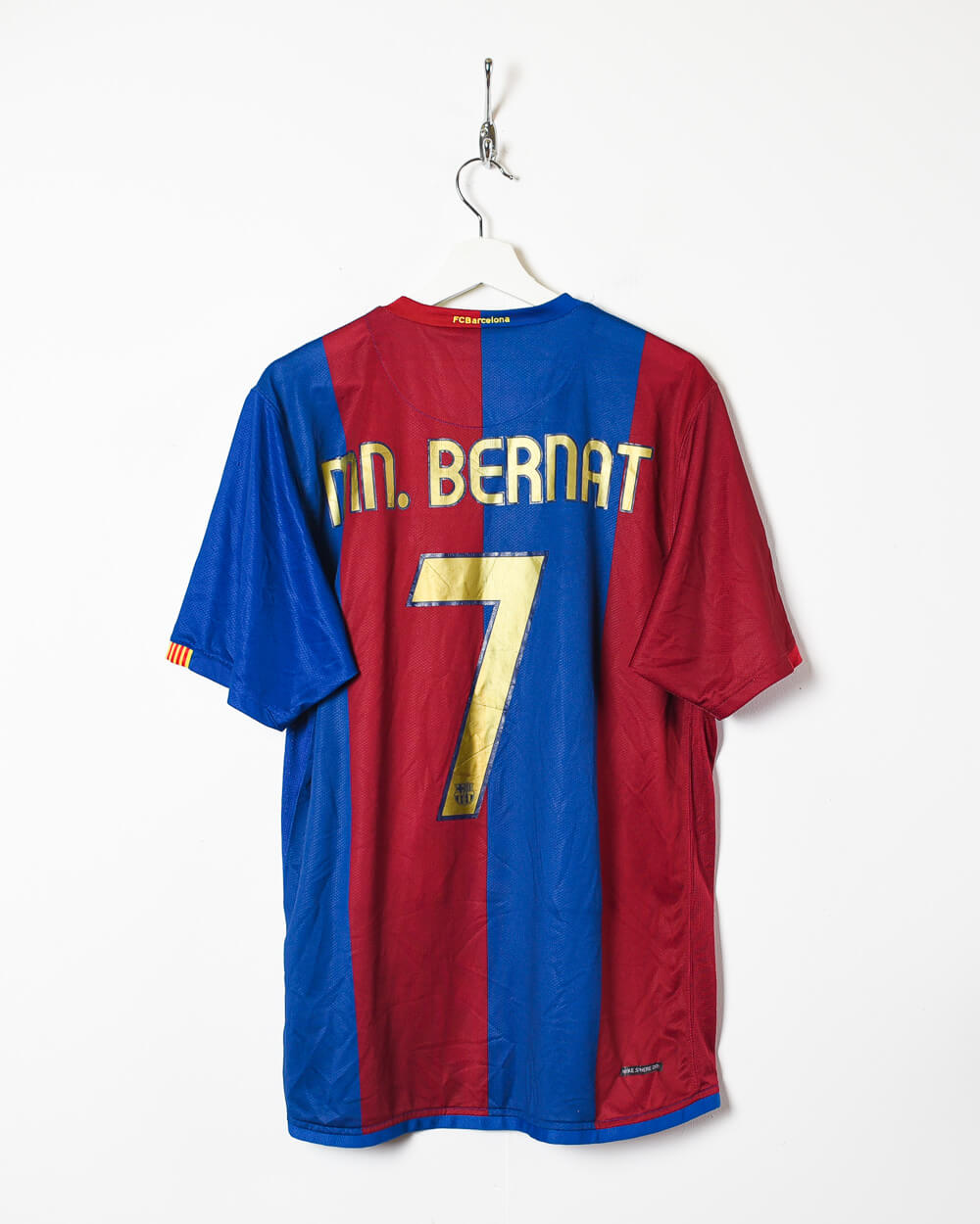 Vintage 00s Blue Nike 2006/07 FC Barcelona #7 Bernat Home Shirt