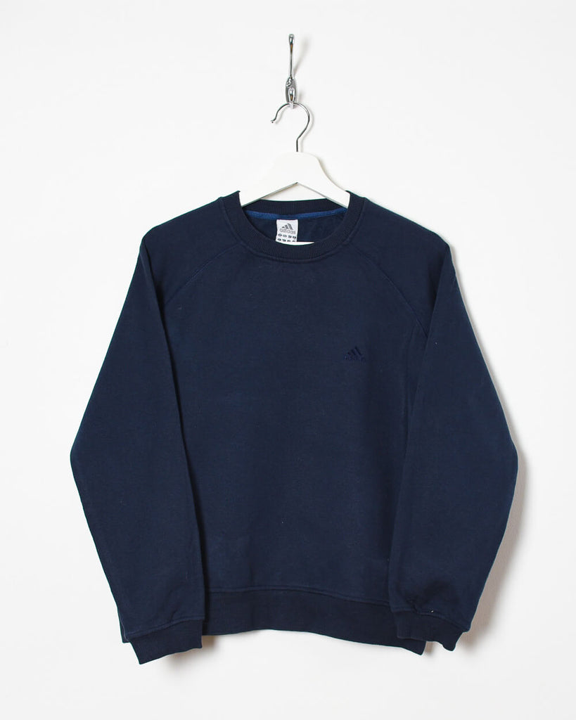 Blitz Lige historie Vintage 00s Cotton Mix Plain Navy Adidas Women's Sweatshirt - Large– Domno  Vintage