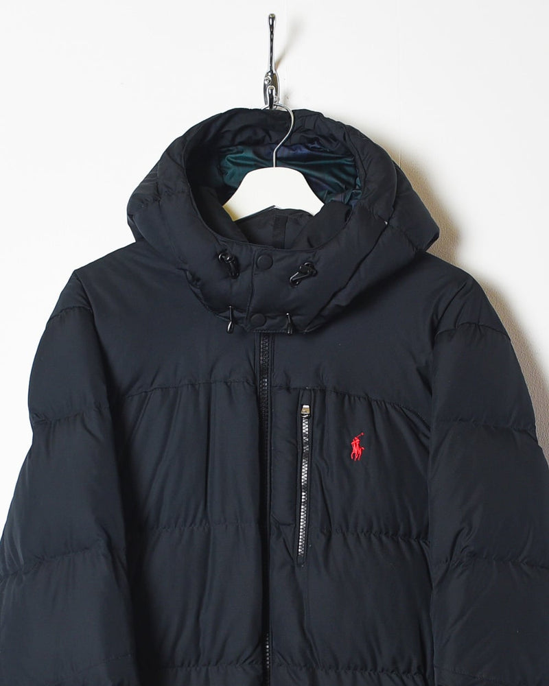 Vintage 10s+ Black Ralph Lauren Hooded Puffer Jacket - Large