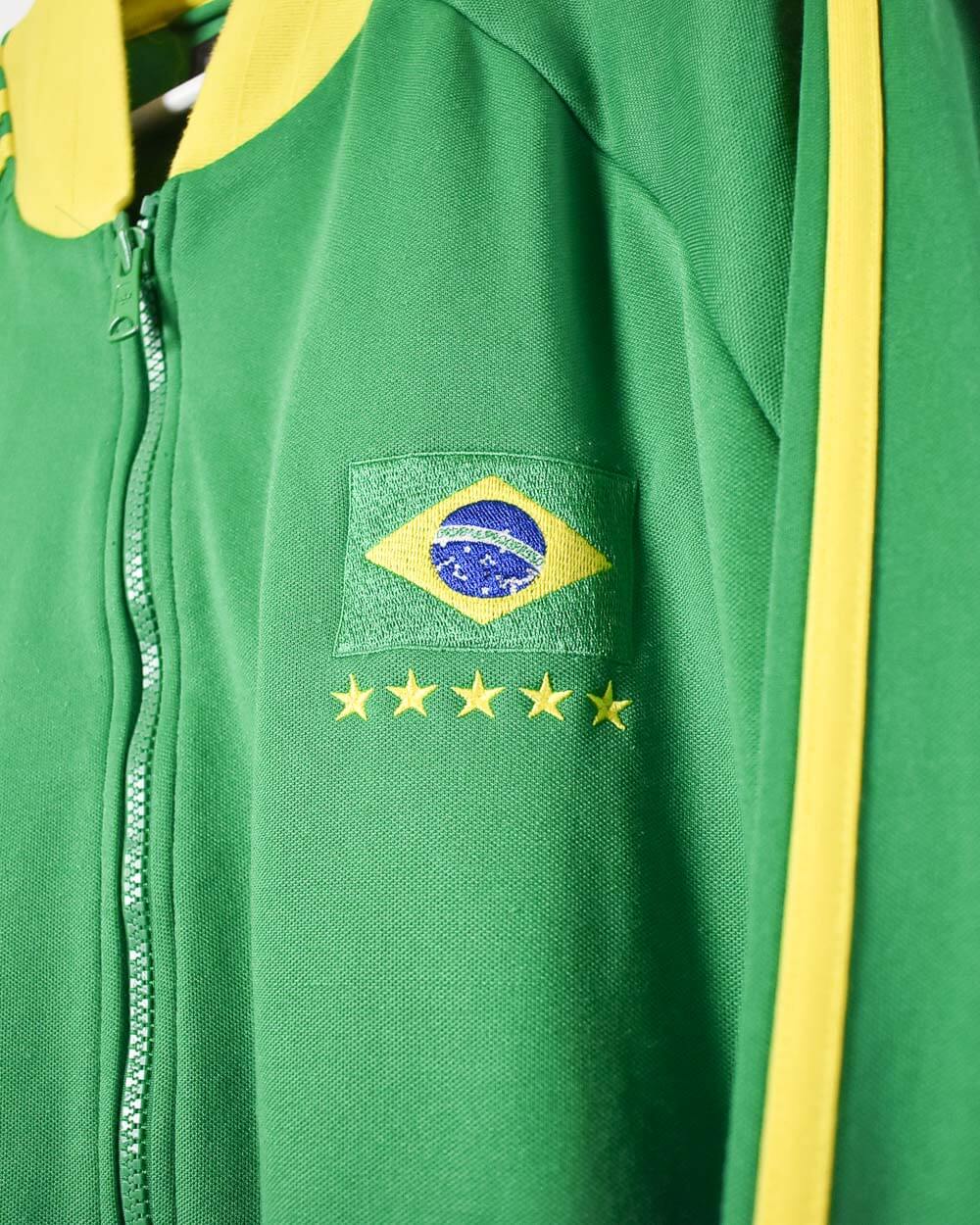 Green Adidas 2010 Brazil National Team Tracksuit Top - XX-Large