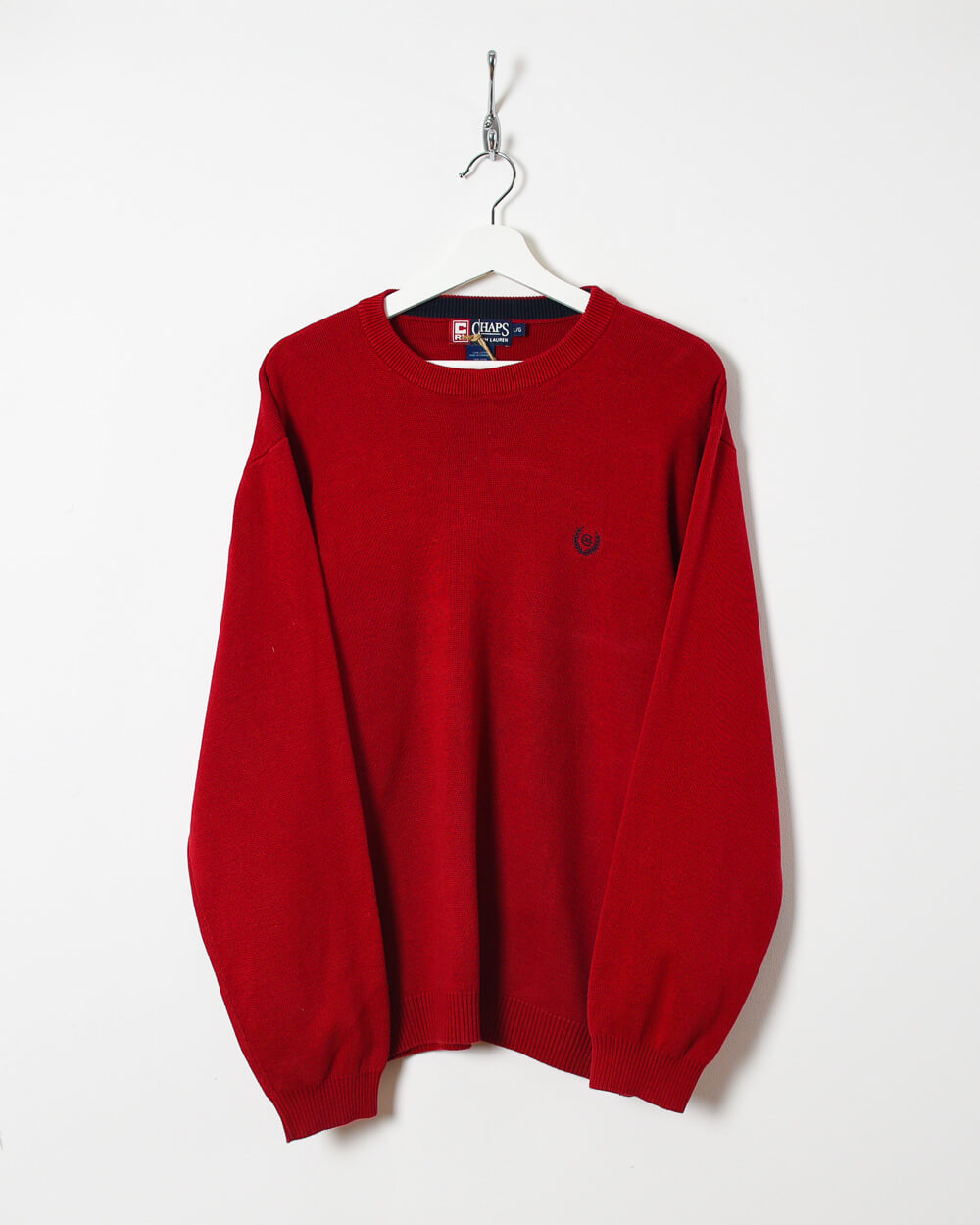 Vintage 00s Cotton Plain Red Ralph Lauren Chaps Knitted Sweatshirt