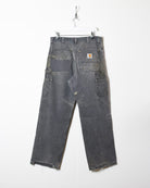 Grey Carhartt Distressed Double Knee Carpenter Jeans - W34 L32