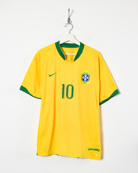 Vintage 00s Yellow Nike Brazil 2006/08 Ronaldinho Football Shirt