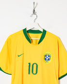 Yellow Nike Brazil 2006/08 Ronaldinho Football Shirt - Large