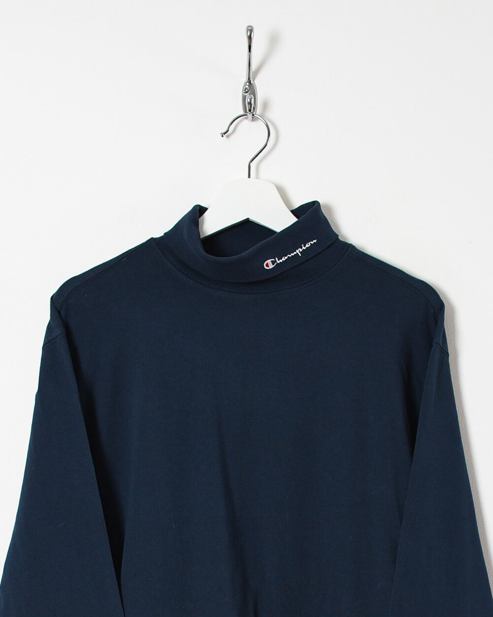 Vintage 10s Cotton Plain Navy Champion Turtle Neck Sweatshirt Medium Domno Vintage