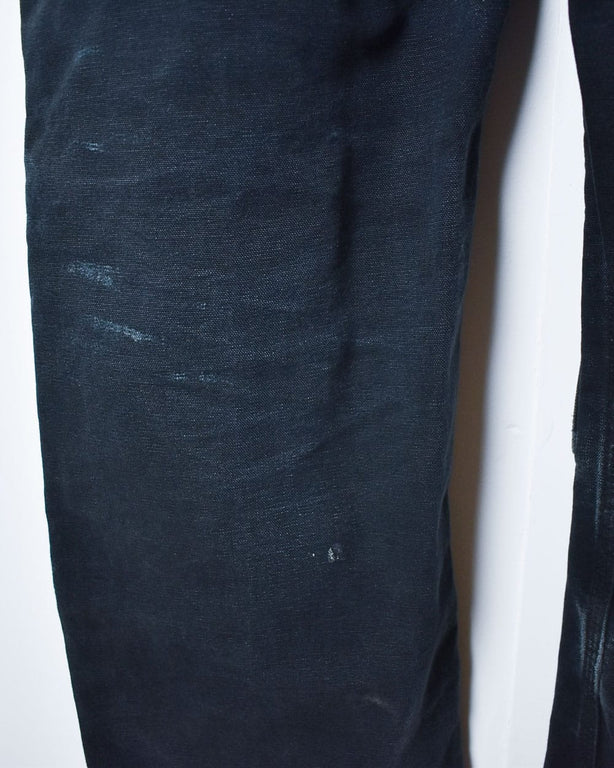 Black Carhartt Distressed Double Knee Carpenter Jeans - W38 L32