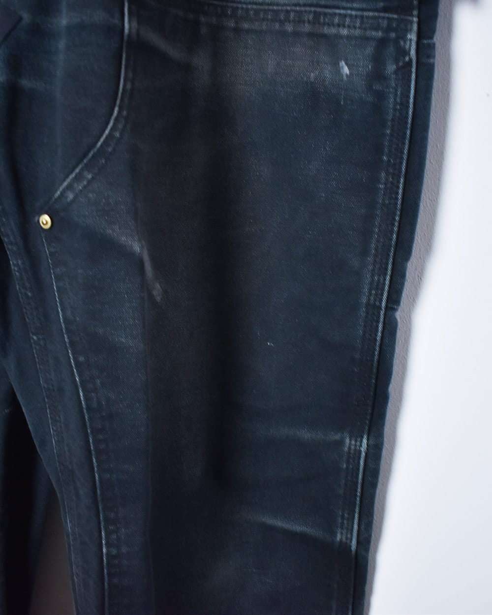 Black Carhartt Distressed Double Knee Carpenter Jeans - W38 L32