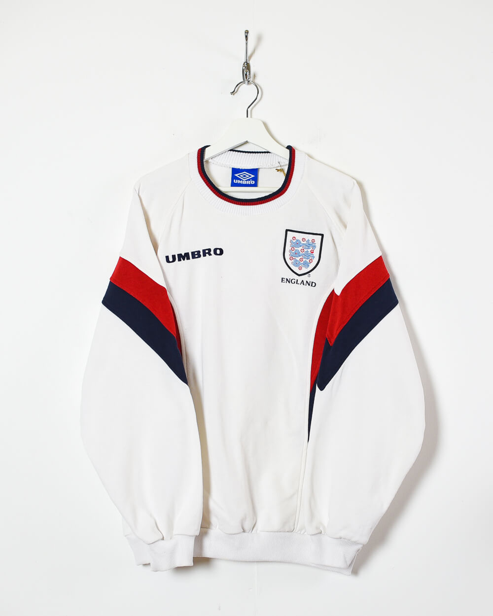 Vintage 90s White Umbro England 90s Sweatshirt - X-Large Cotton