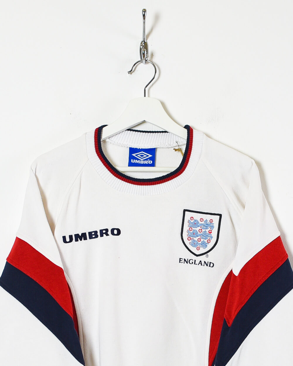 Vintage 90s White Umbro England 90s Sweatshirt - X-Large Cotton ...