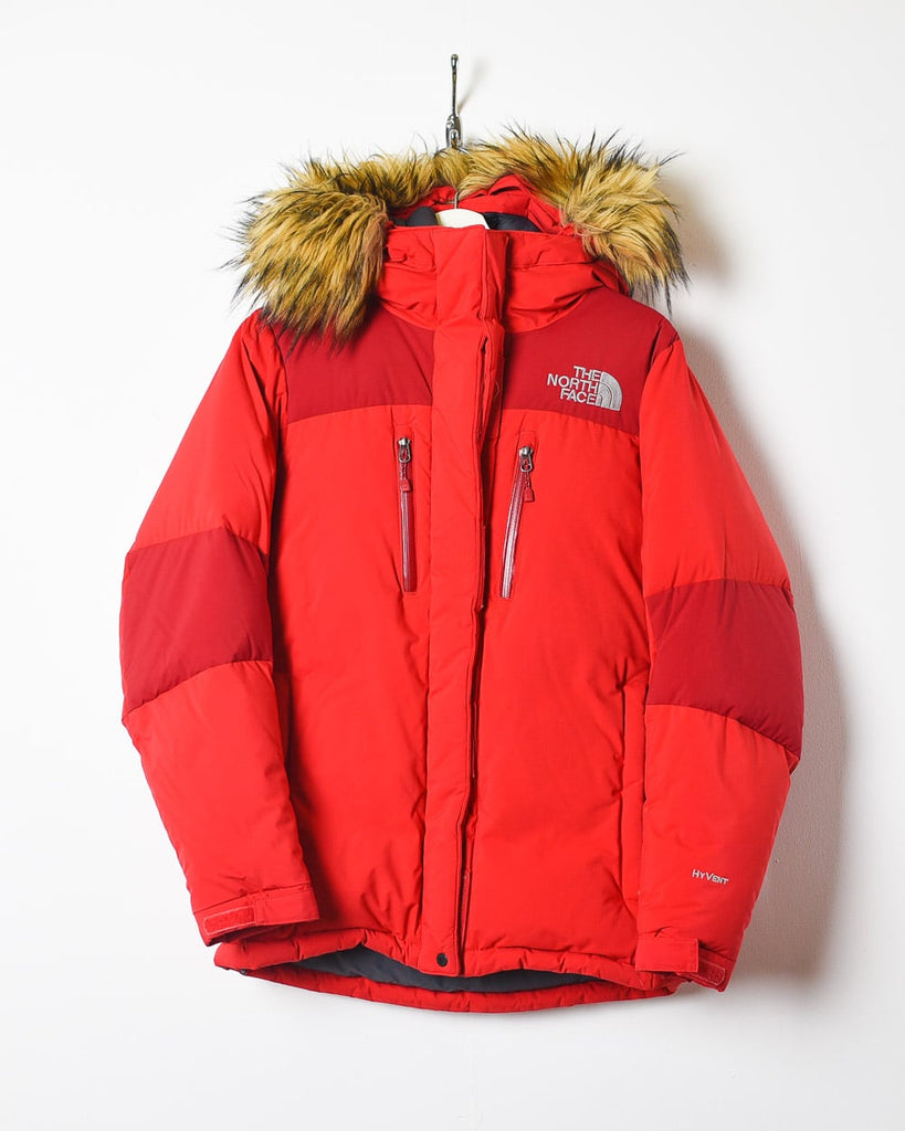 Vintage 90s Red The North Face Women's Hyvent Hooded Puffer Jacket