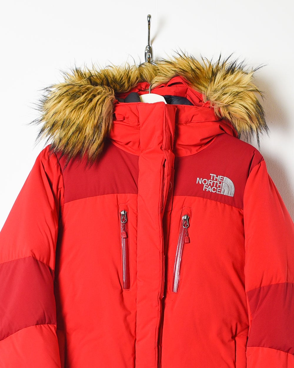 Red The North Face Women's Hyvent Hooded Puffer Jacket - Large 