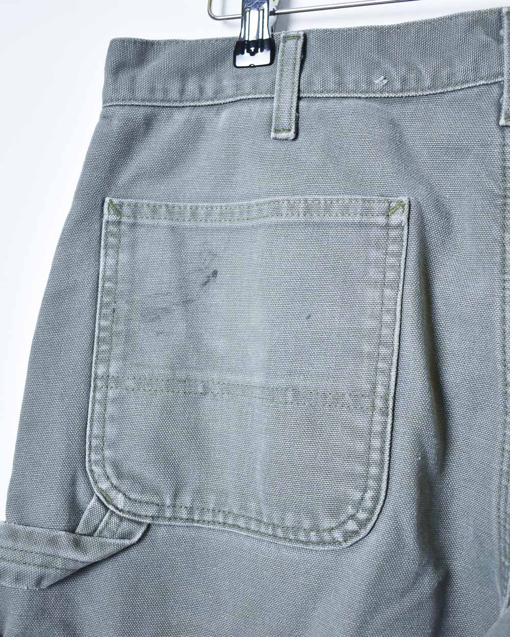 Khaki Carhartt Flannel Lined Carpenter Jeans - W36 L32