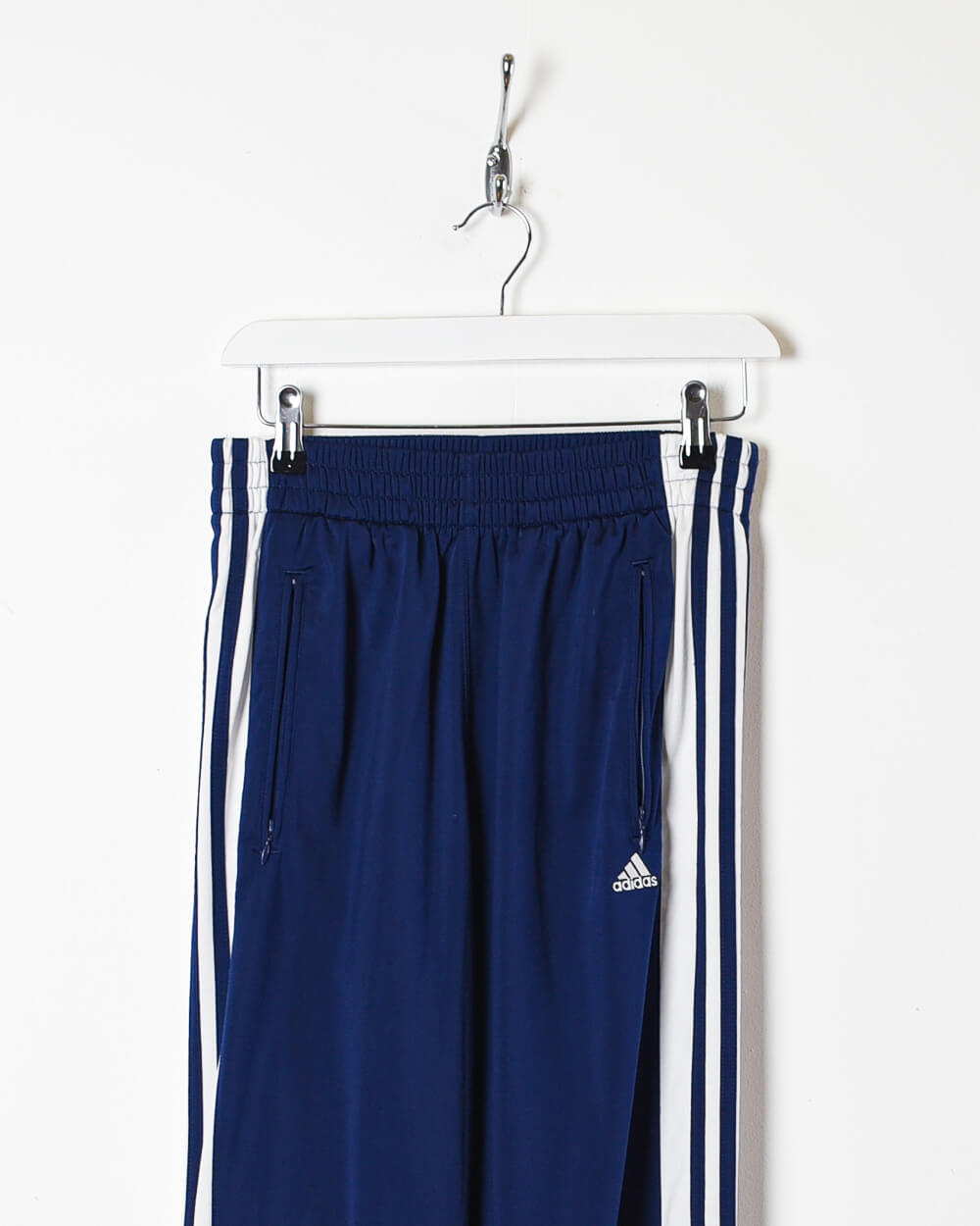 Navy Adidas Tracksuit Bottoms - Small