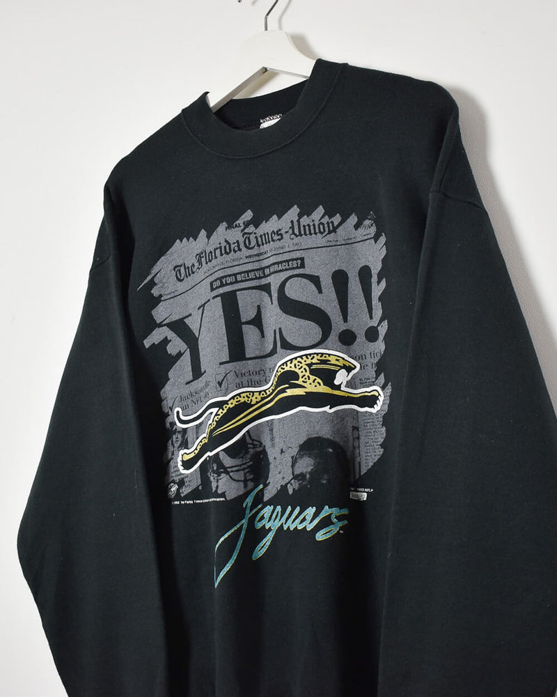 Fruit of The Loom New York Times Jaguars Sweatshirt - Large - Domno Vintage 90s, 80s, 00s Retro and Vintage Clothing 
