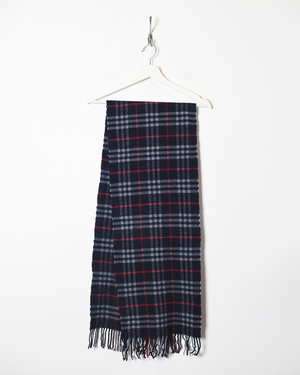 Navy Burberry Lambswool Scarf