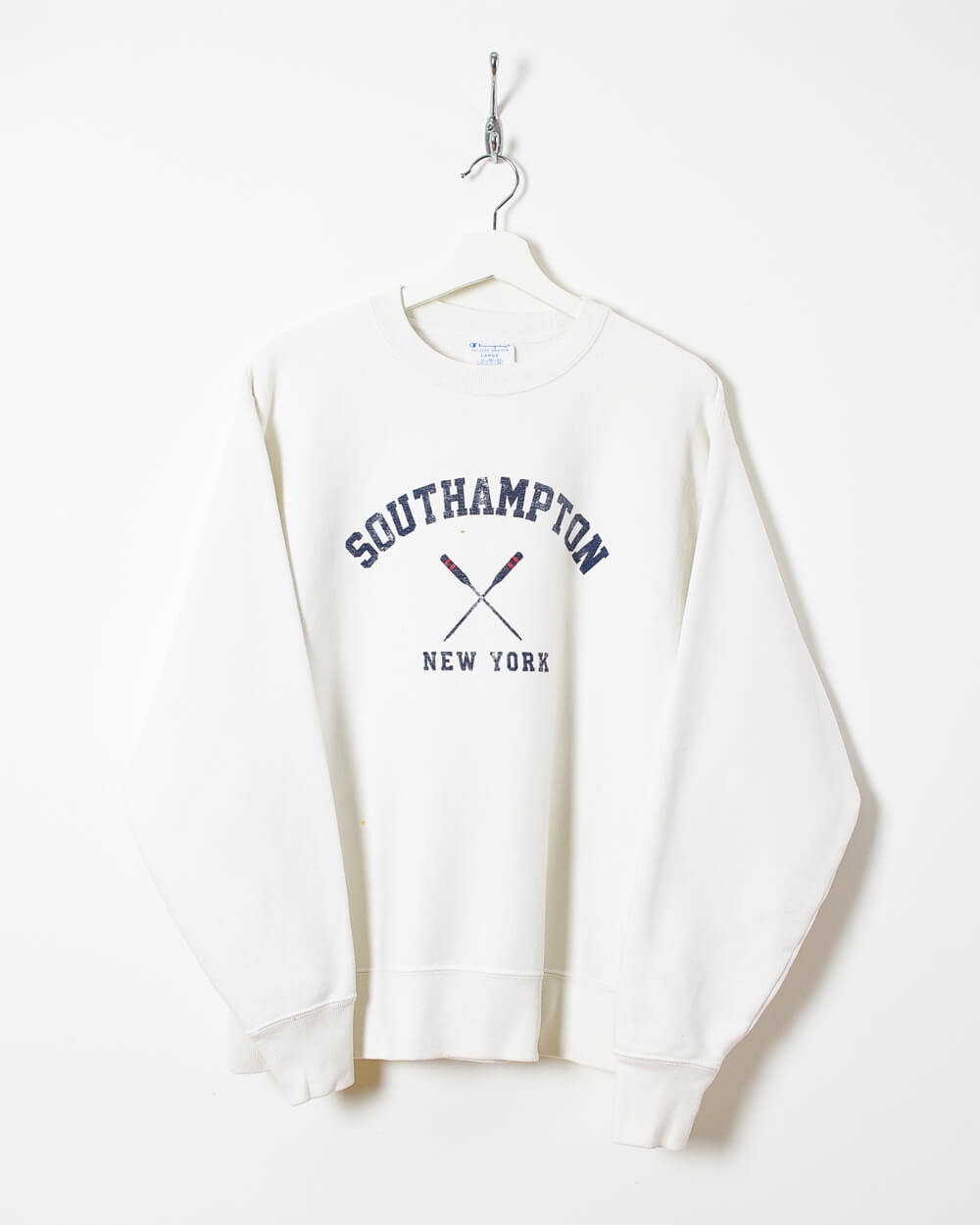 Vintage 10s Cotton White Champion Southampton New York Reverse