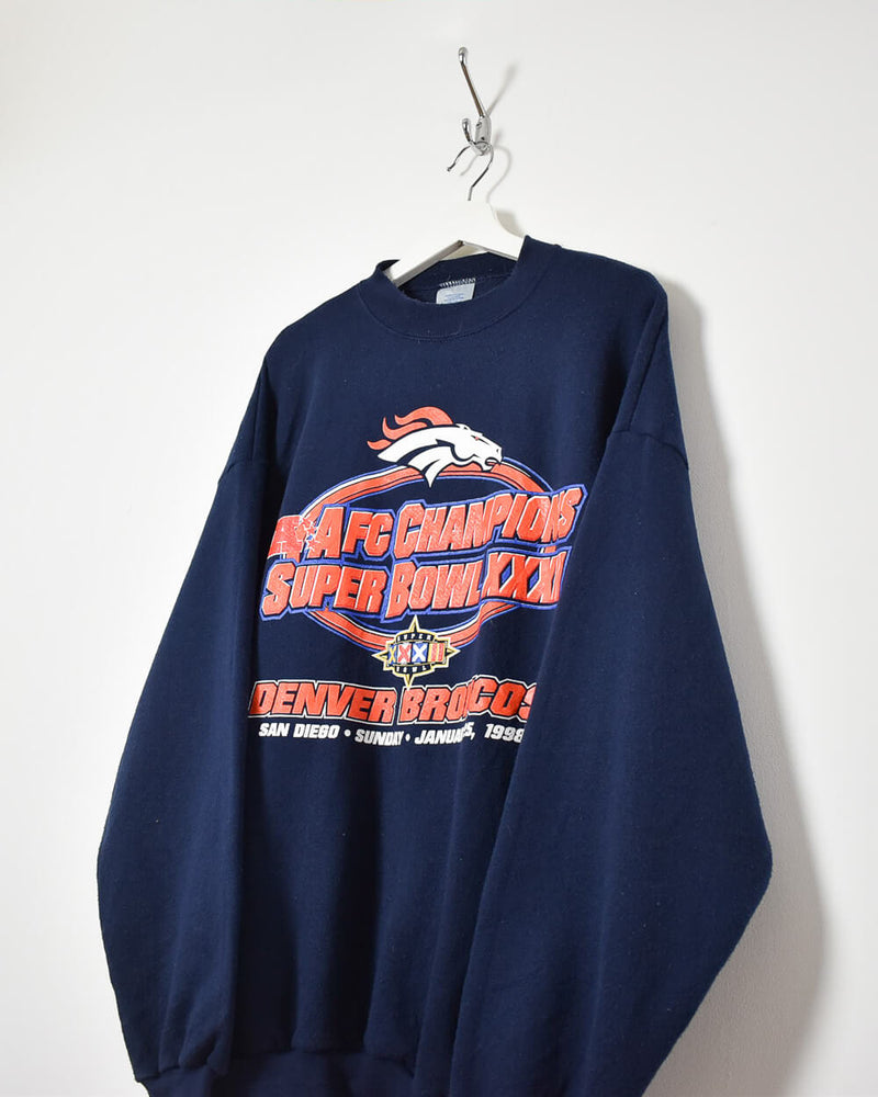 Logo 7 Denver Broncos AFC Champions Super Bowl XXXII Sweatshirt - X-Large - Domno Vintage 90s, 80s, 00s Retro and Vintage Clothing 