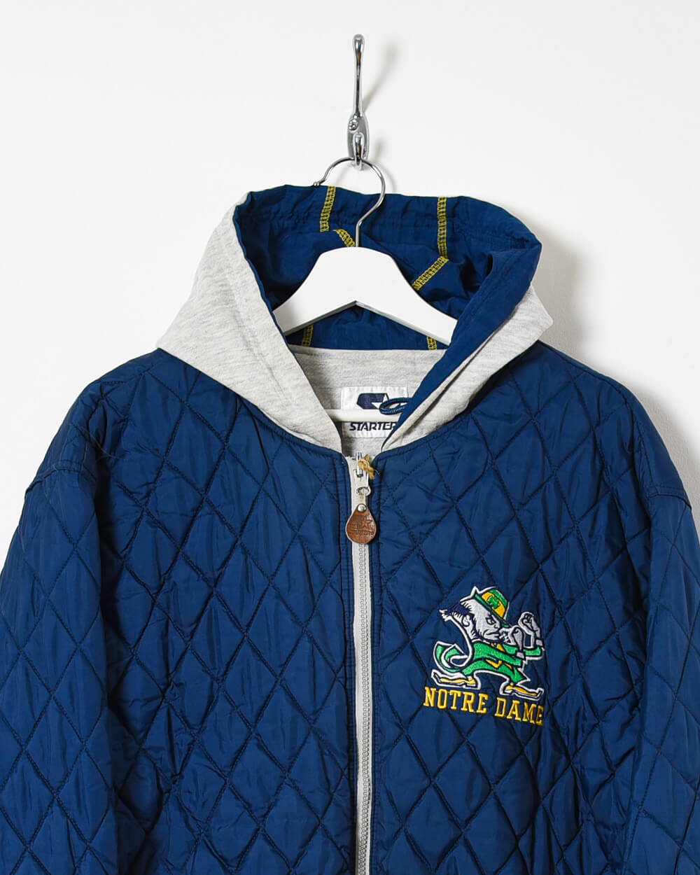 Starter Notre Dame Hooded Winter Coat - Medium - Domno Vintage 90s, 80s, 00s Retro and Vintage Clothing 