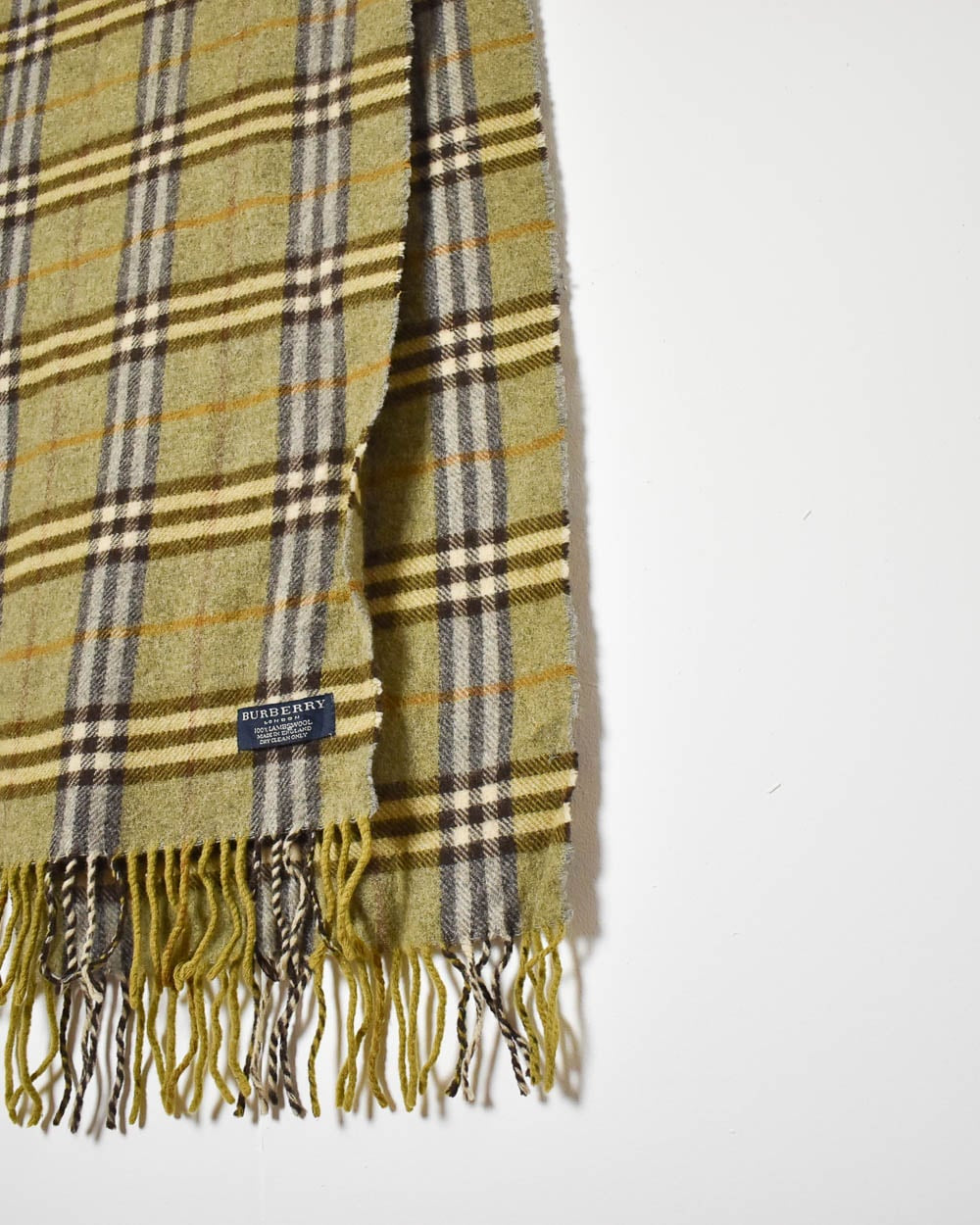 Khaki Burberry Lambswool Scarf