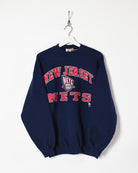 Navy Logo Athletic New Jersey Nets Sweatshirt - Large