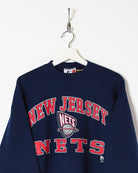 Navy Logo Athletic New Jersey Nets Sweatshirt - Large