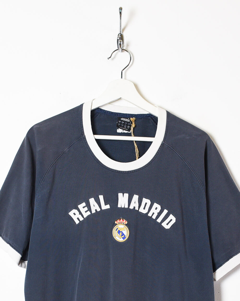 Navy Adidas Real Madrid 2007/08 T-Shirt - Medium
