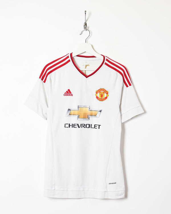 White Adidas 2015/16 Manchester United Away Shirt - Small