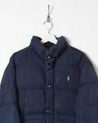 Navy Polo Ralph Lauren Women's Puffer Jacket - Large 