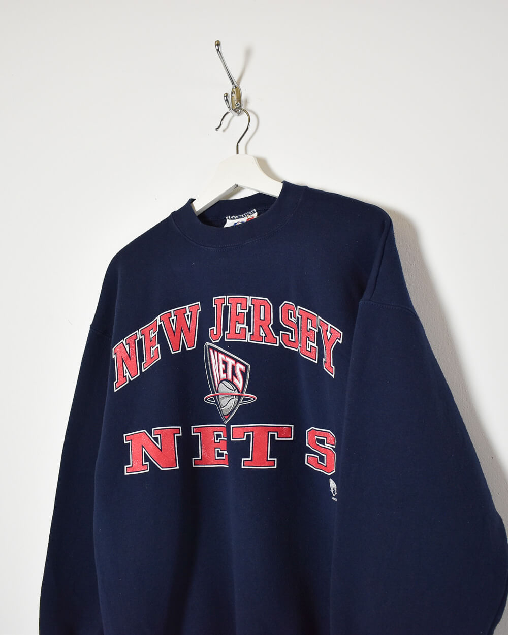 Navy Logo Athletic New Jersey Nets Sweatshirt - Large