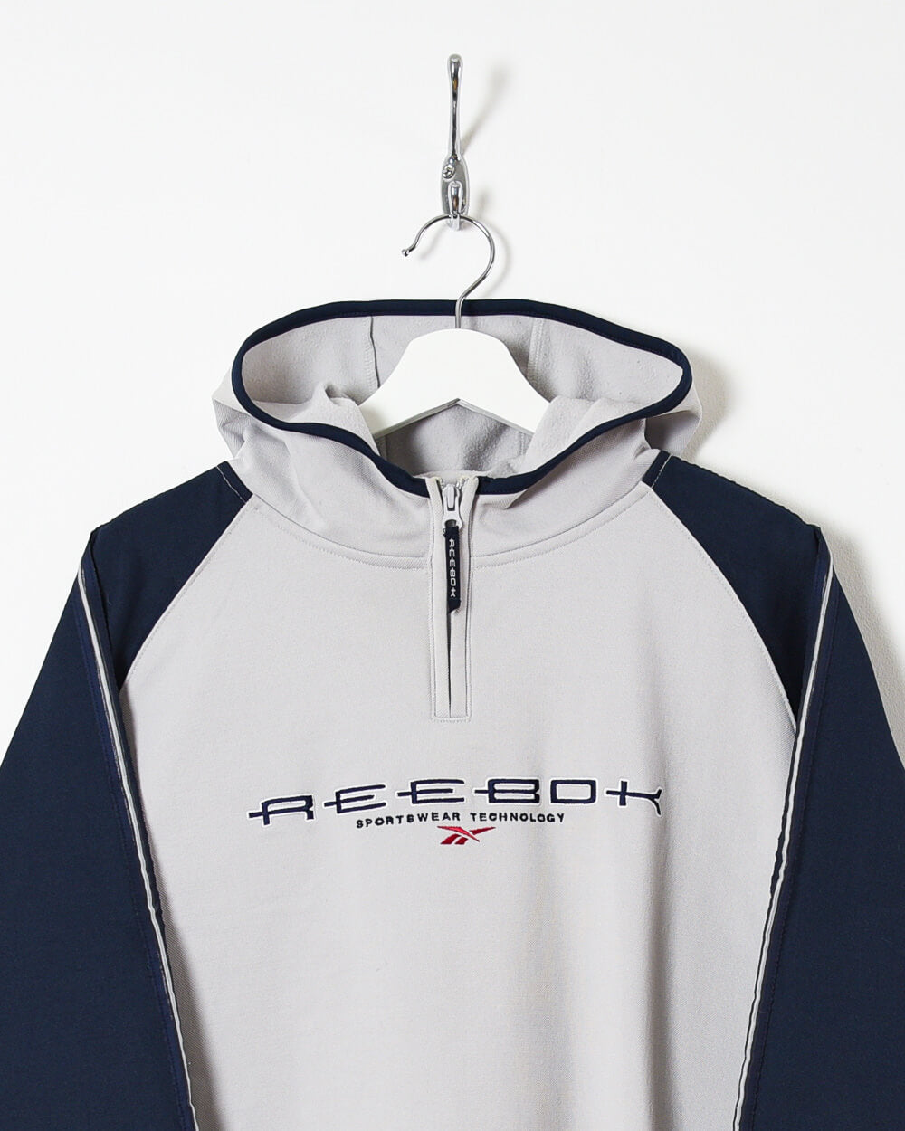 Reebok 1/4 Zip Sportswear Technology Hoodie - Large - Domno Vintage 90s, 80s, 00s Retro and Vintage Clothing 