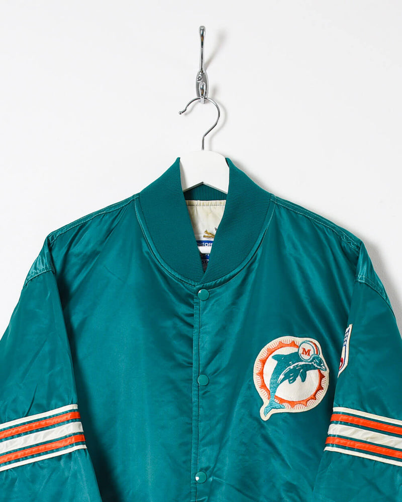 Vintage 90s Nylon Green Starter NFL Miami Dolphins Varsity Jacket - Large–  Domno Vintage