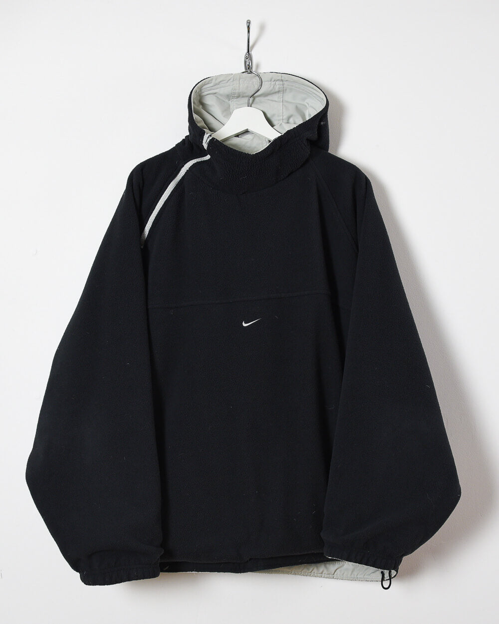 Vintage 00s Cotton Plain White Nike Reversible Hooded Fleece