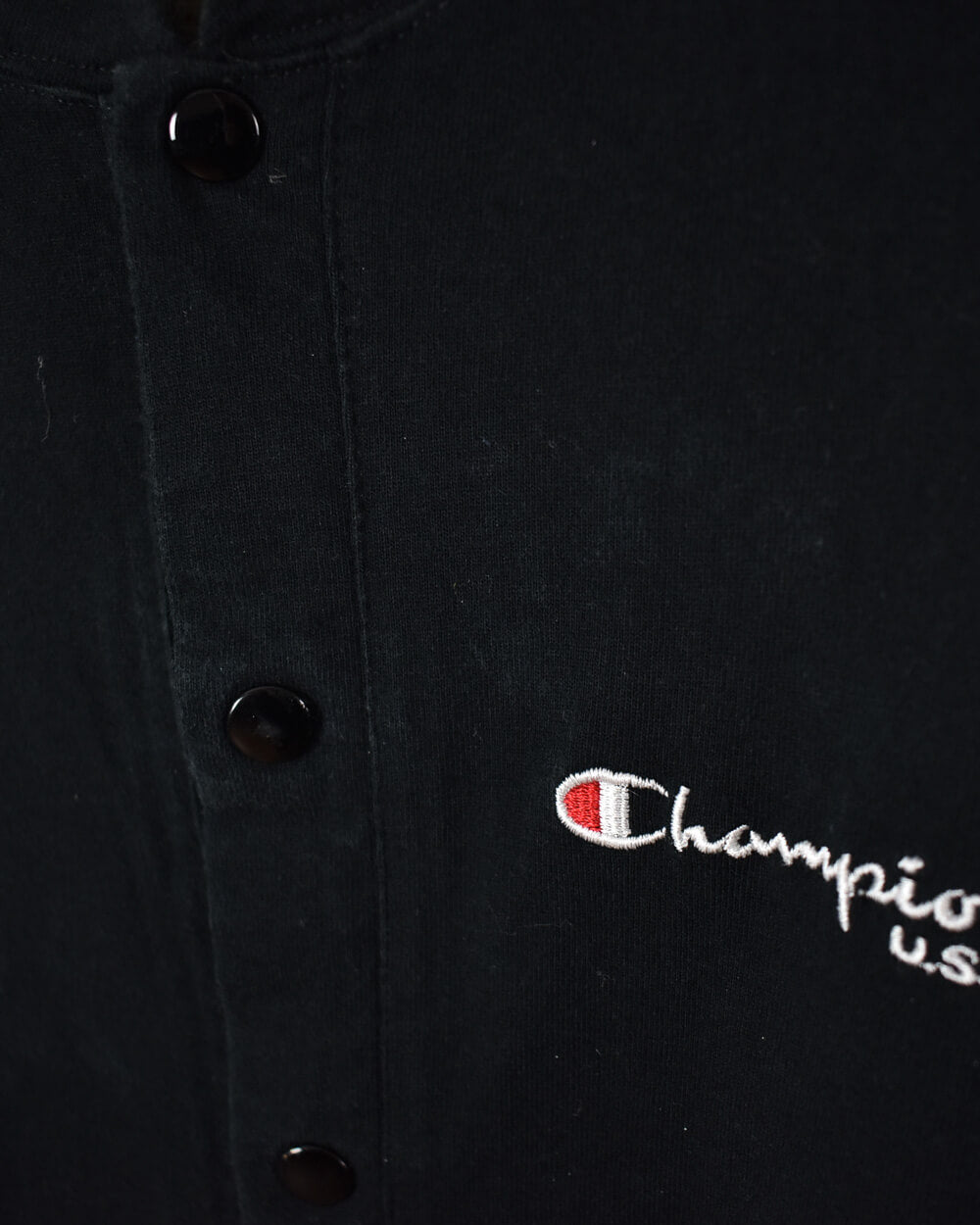 Champion Button Up T-Shirt - Large - Domno Vintage 90s, 80s, 00s Retro and Vintage Clothing 