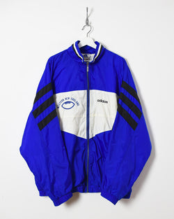 Vintage 90s Nylon Colour-Block Blue Adidas Windbreaker Jacket - XX