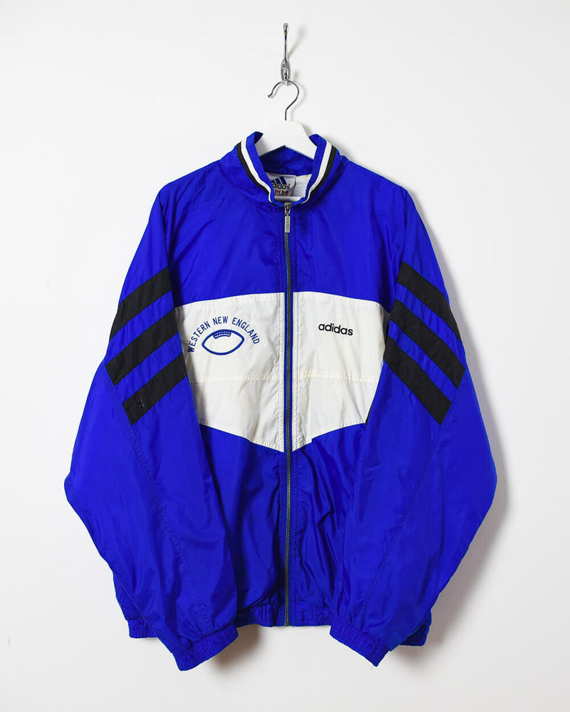 Vintage 90s Colour-Block Blue Windbreaker Jacket - XX-Large– Vintage