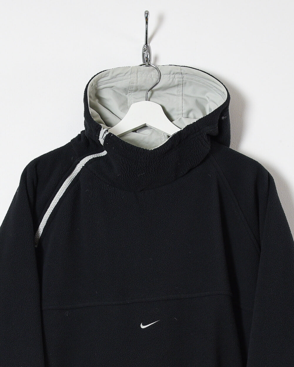 Vintage 00s Cotton Plain White Nike Reversible Hooded Fleece