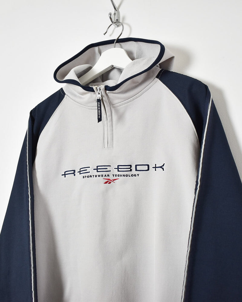 Reebok 1/4 Zip Sportswear Technology Hoodie - Large - Domno Vintage 90s, 80s, 00s Retro and Vintage Clothing 