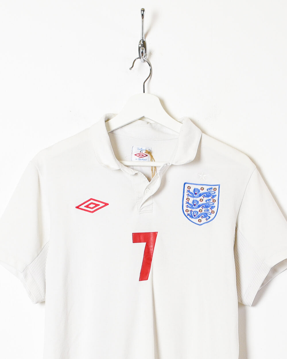White Umbro England 2009/10 Beckham Home Football Shirt - Small