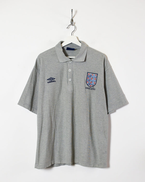 Stone Umbro England 90s Polo Shirt - X-Large