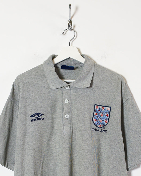 Stone Umbro England 90s Polo Shirt - X-Large